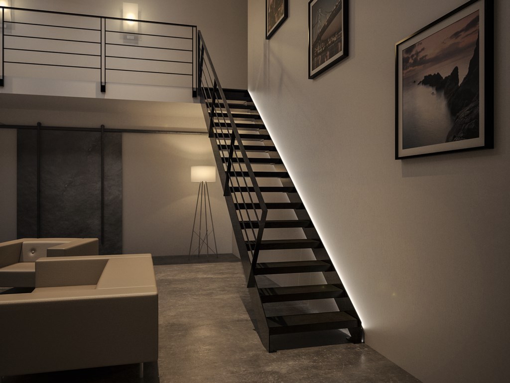 Escalier avec lumière design pas cher