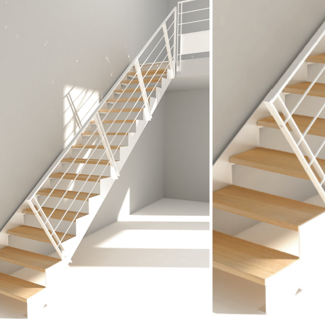 Escalier Z3 thermolaqué blanc 