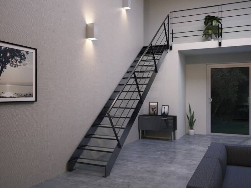 Acheter un escalier métallique design marches bois et garde-corps métal au Puy en Velay